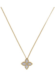 Roberto Coin 18kt yellow gold Princess Flower diamond pendant necklace