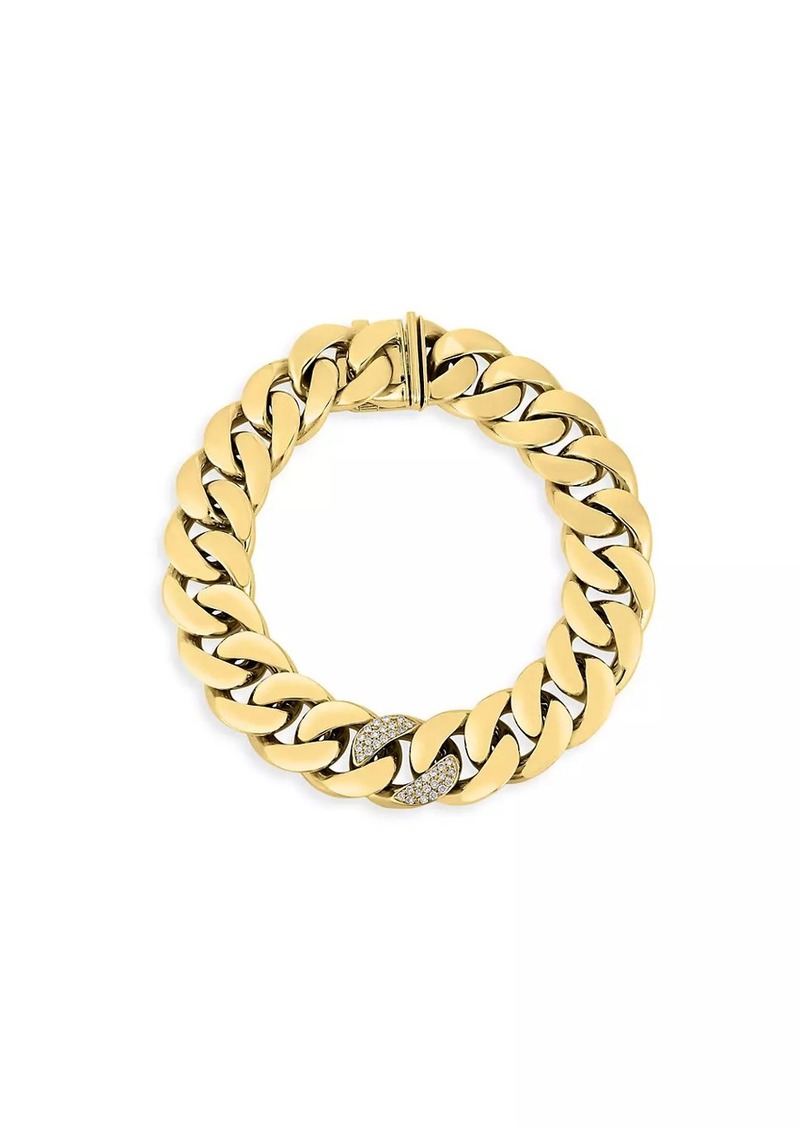 Roberto Coin Designer Gold 18K Gold & Diamond Classic Link Bracelet