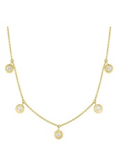 Roberto Coin Diamond By The Inch 18K Yellow Gold & Diamond Dangle Necklace