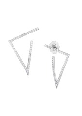 Roberto Coin Diamond Classic 18K White Gold & Diamond Triangular Drop Earrings