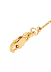 Roberto Coin Double-Sided Heart 18K Yellow Gold, Pink Sapphire & 0.10 TCW Diamond Pendant Necklace