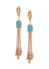 Roberto Coin Emily In Paris 18K Rose Gold, Turquoise & Diamond Tassel Earrings