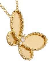 Roberto Coin Jasmine 18K Yellow Gold & 0.06 TCW Diamond Butterfly Necklace