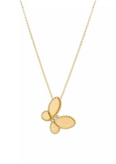 Roberto Coin Jasmine 18K Yellow Gold & 0.06 TCW Diamond Butterfly Necklace