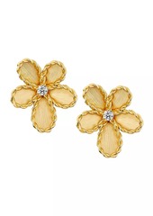 Roberto Coin Jasmine 18K Yellow Gold & 0.09 TCW Diamond Flower Earrings