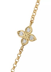 Roberto Coin Love By The Inch 18K Yellow Gold & 0.22 TCW Diamond Flower Station Necklace