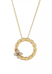 Roberto Coin Love In Verona 18K Yellow Gold & 0.30 TCW Diamond Circle Pendant Necklace