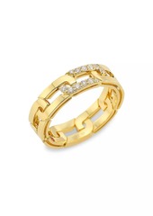 Roberto Coin Navarra 18K Gold & Diamond Narrow Link Ring