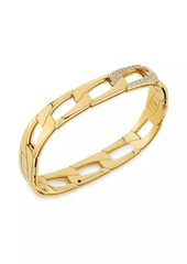 Roberto Coin Navarra 18K Yellow Gold & 0.50 TCW Diamond Square Chain Bangle