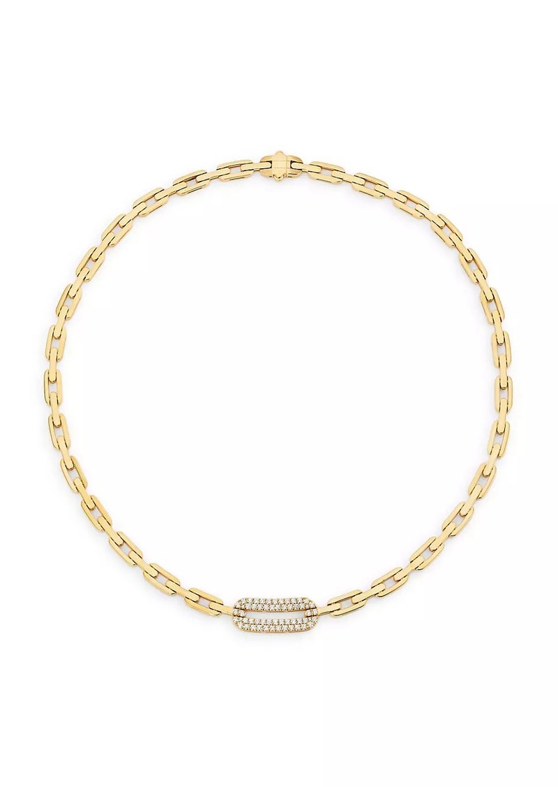 Roberto Coin Navarra 18K Yellow Gold & 0.94 TCW Diamond Chain Necklace