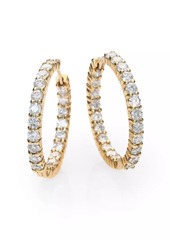 Roberto Coin Perfect Diamond Hoops 18K Yellow Gold & 3.43 TCW Diamond Inside-Out Hoop Earrings