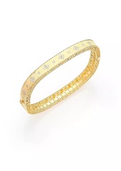 Roberto Coin Princess 18K Yellow Gold & 0.48 TCW Diamond Square Bangle