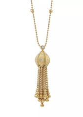 Roberto Coin Princess Satin 18K Yellow Gold & Diamond Cap Tassel Necklace