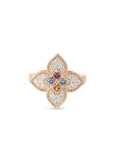 Roberto Coin 18K Rose Gold Venetian Princess Multi Gemstone & Diamond Flower Ring