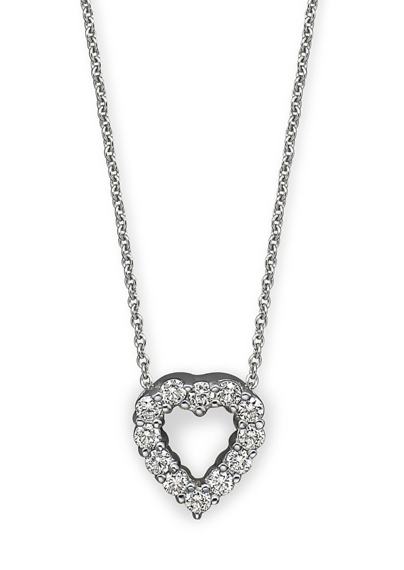 Roberto Coin 18K White Gold Baby Heart Pendant Necklace with Diamonds, 16