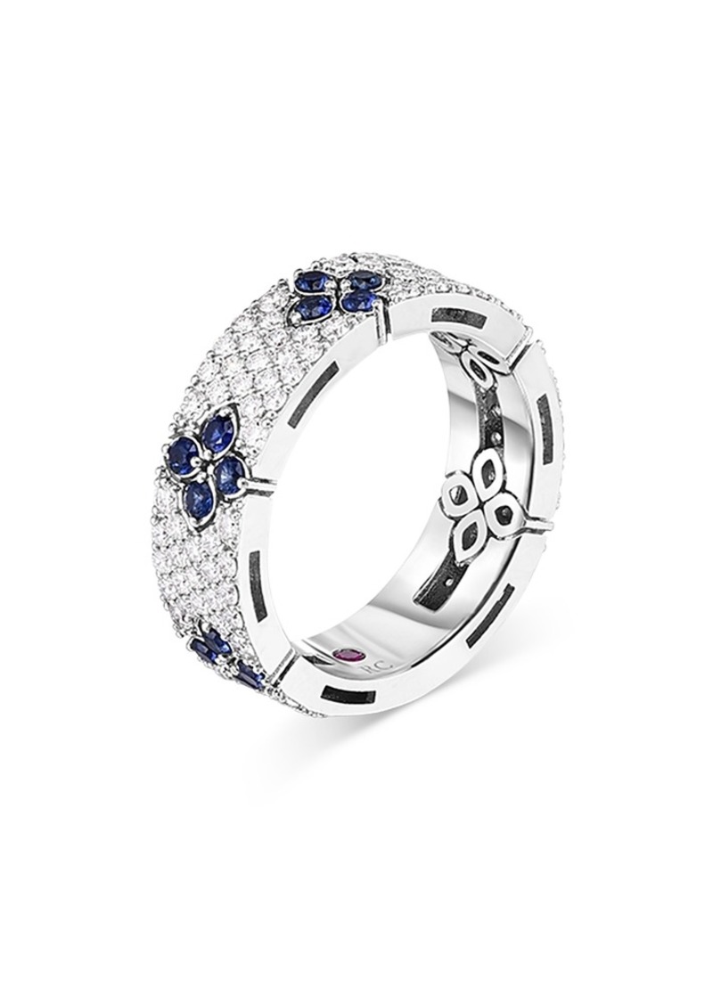 Roberto Coin 18K White Gold Diamond (0.93 ct. t.w) & Blue Sapphire (0.57 ct. t.w) Love In Verona Ring