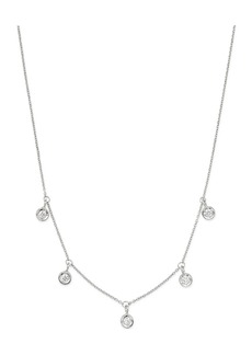 Roberto Coin 18K White Gold Diamonds By The Inch Dangling Droplet Necklace, 18