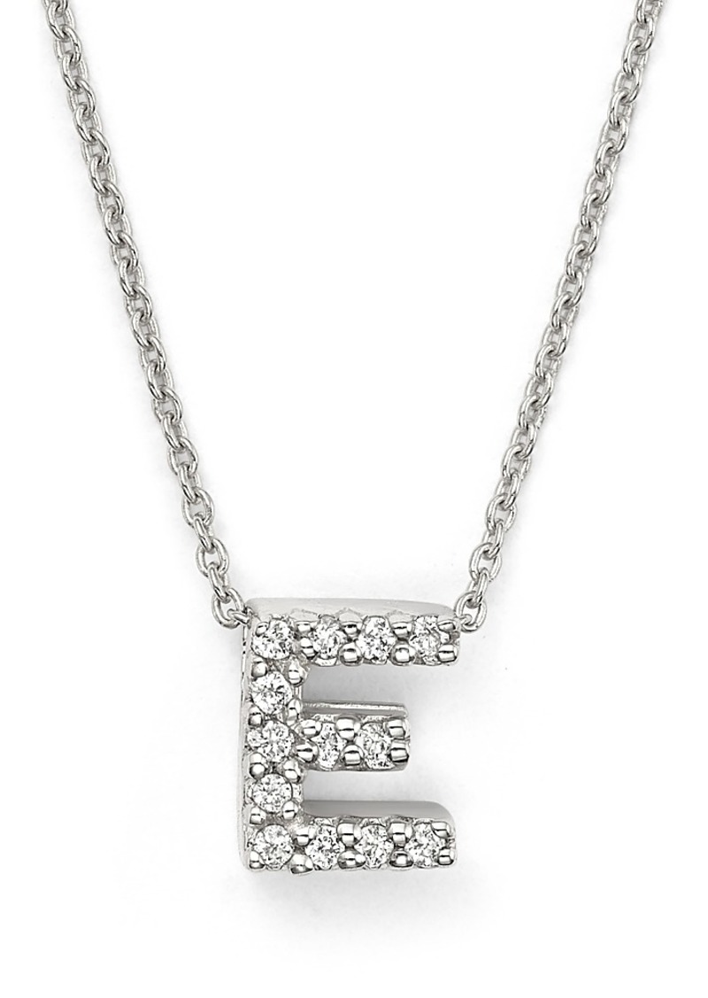 Roberto Coin 18K White Gold Initial Love Letter Pendant Necklace with Diamonds, 16