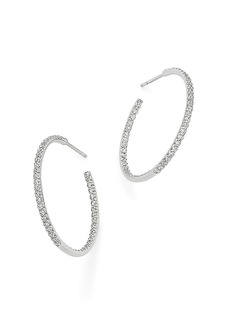 Roberto Coin 18K White Gold Large Micro Pave Diamond Hoop Earrings, 0.98 ct. t. w.