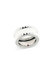 Roberto Coin 18K White Gold Obelisco Polished Pyramid Bordered Statement Ring