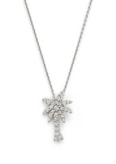 Roberto Coin 18K White Gold Palm Tree Pendant Necklace with Diamonds, 16"