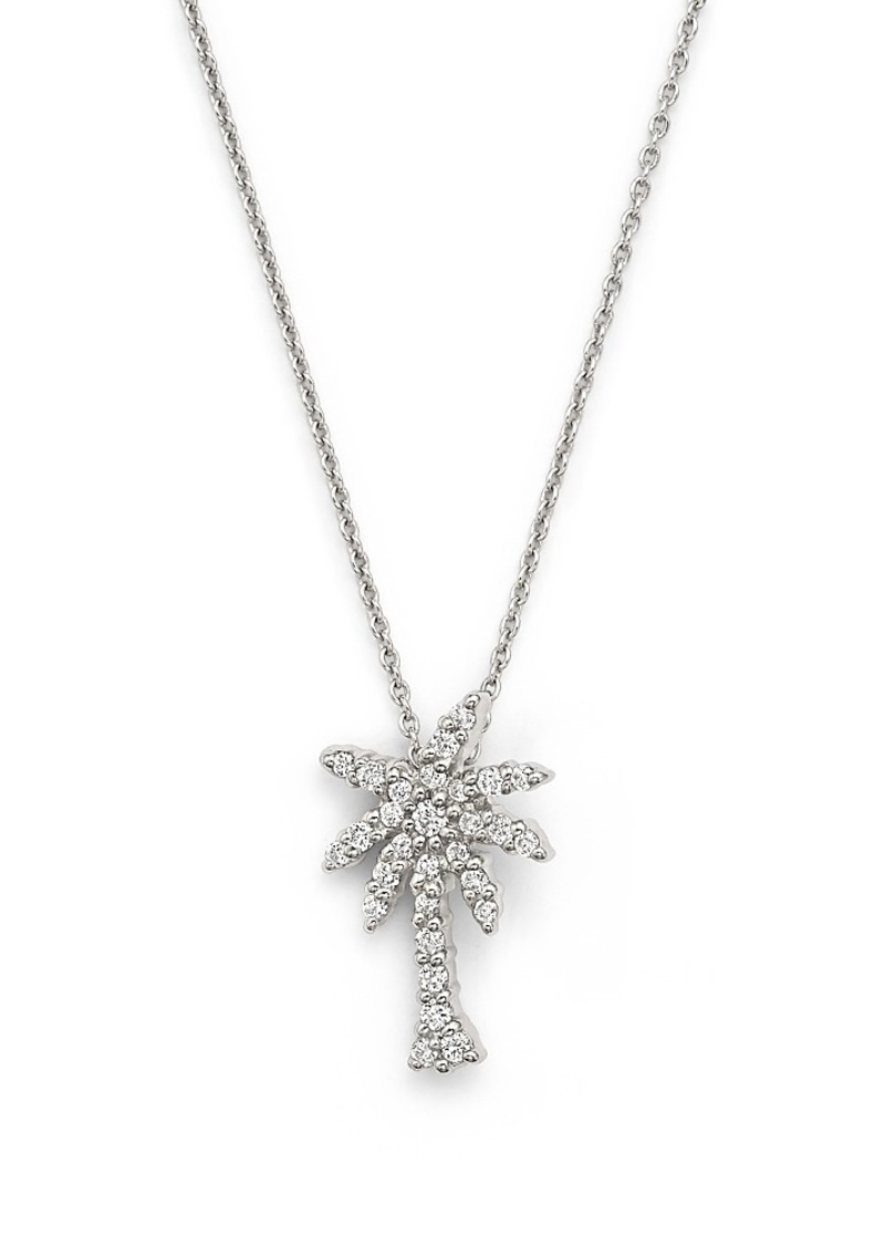 Roberto Coin 18K White Gold Palm Tree Pendant Necklace with Diamonds, 16