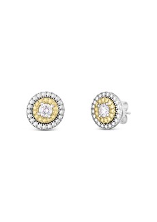 Roberto Coin 18K Yellow & White Gold Sienna Diamond Dot Halo Stud Earrings