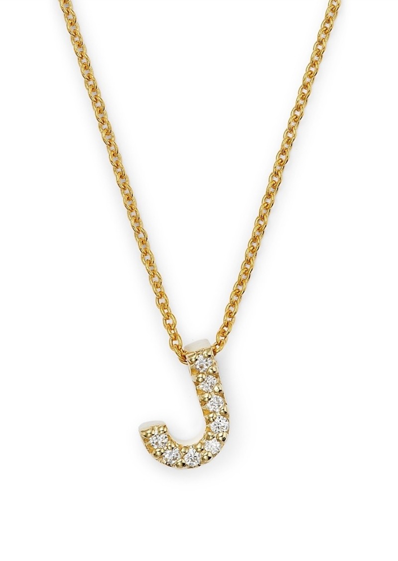 Roberto Coin 18K Yellow Gold and Diamond Initial Love Letter Pendant Necklace, 16