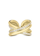 Roberto Coin 18K Yellow Gold Bold Gold Diamond Crossover Statement Ring