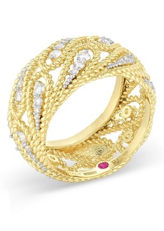 Roberto Coin 18K Yellow Gold Byzantine Barocco Diamond Openwork Ring