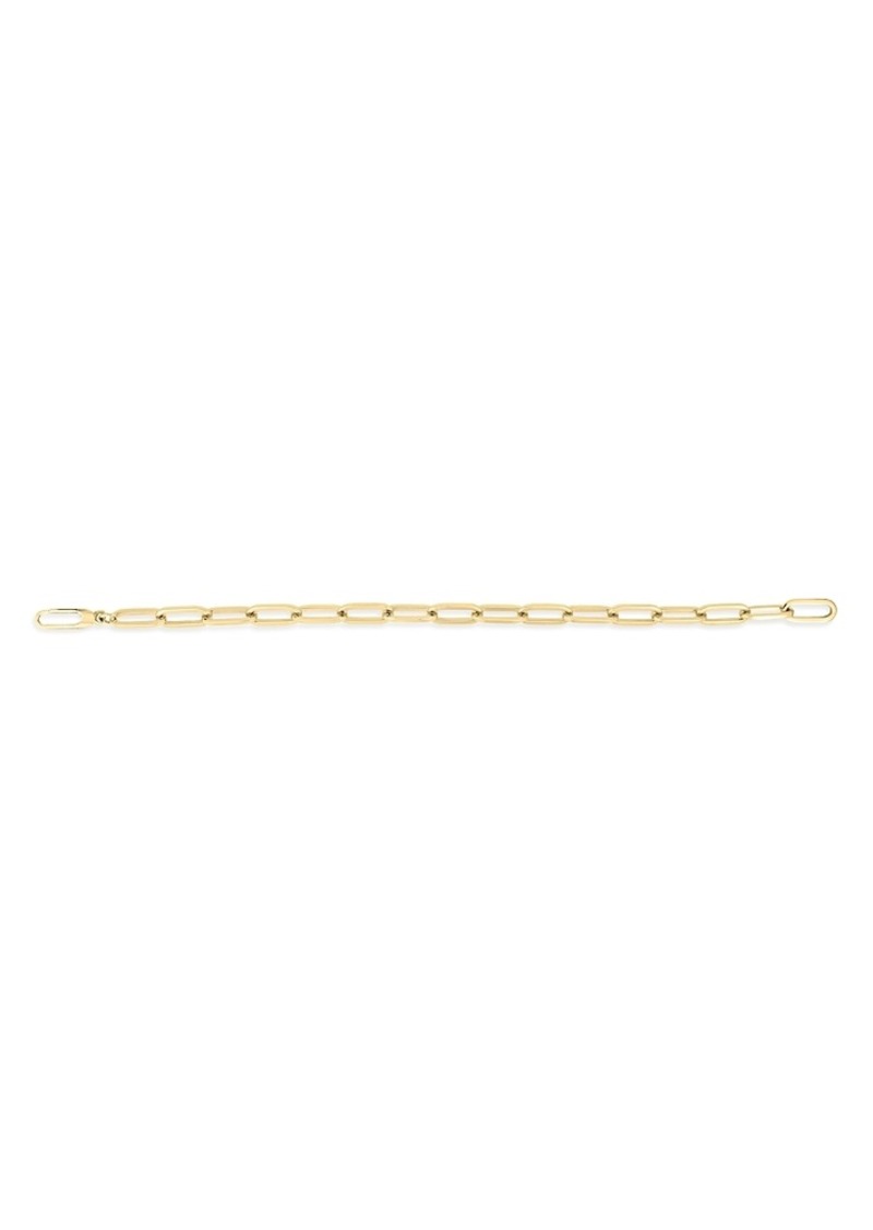 Roberto Coin 18K Yellow Gold Designer Gold Polished Paperclip Link Chain Bracelet