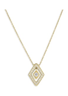 Roberto Coin 18K Yellow Gold Diamante Diamond Geometric Halo Pendant Necklace, 16-18