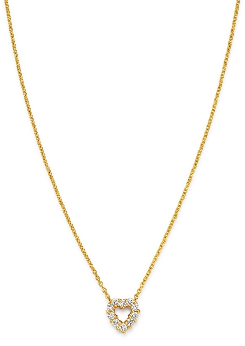 Roberto Coin 18K Yellow Gold Diamond Baby Heart Pendant Necklace, 16-18