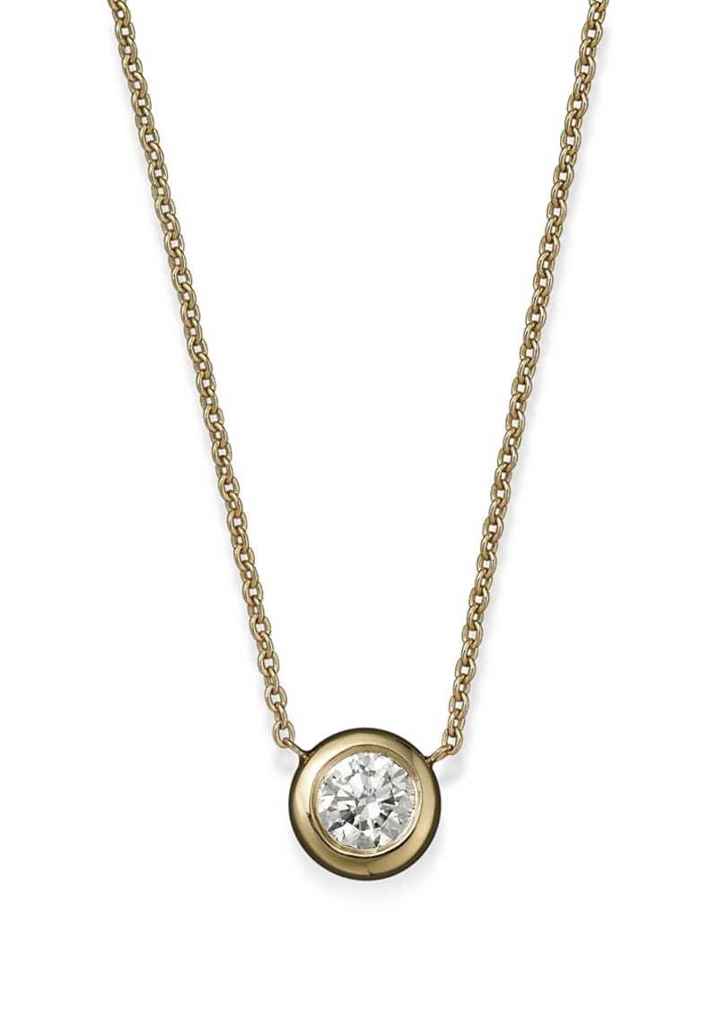 Roberto Coin 18K Yellow Gold Diamond Bezel Pendant Necklace, 16