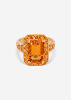 Roberto Coin 18K Yellow Gold Diamond Citrine & Sapphire Art Deco Ring 3780119Ay65X