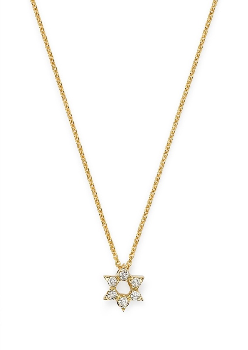 Roberto Coin 18K Yellow Gold Diamond Star of David Pendant Necklace, 16-18