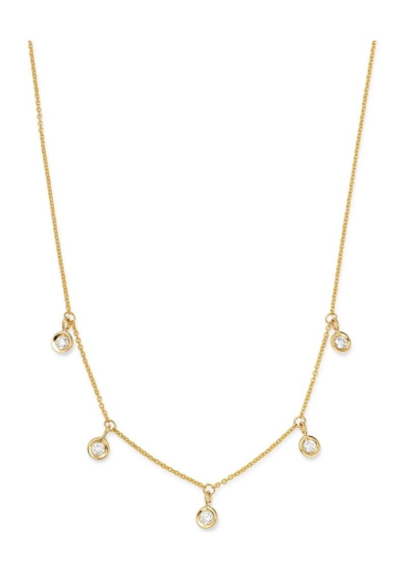 Roberto Coin 18K Yellow Gold Diamonds By The Inch Dangling Droplet Necklace, 18