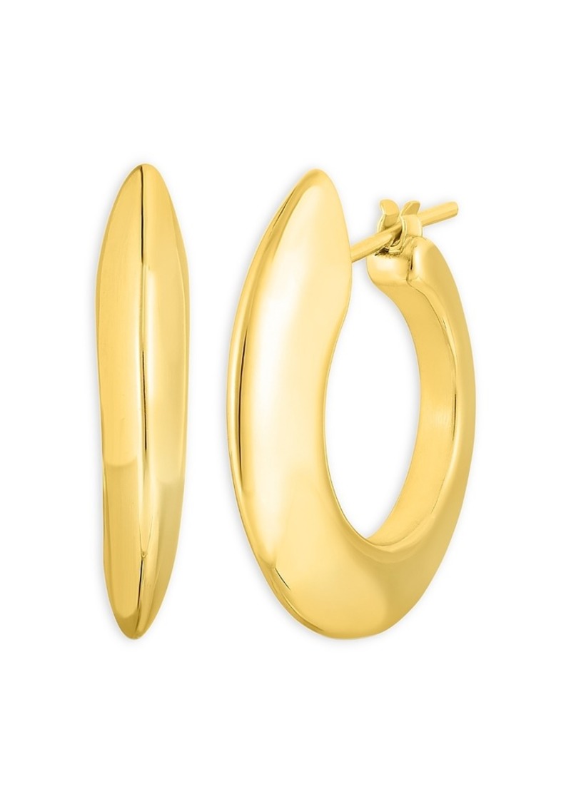 Roberto Coin 18K Yellow Gold Oro Classic Edged Hoop Earrings