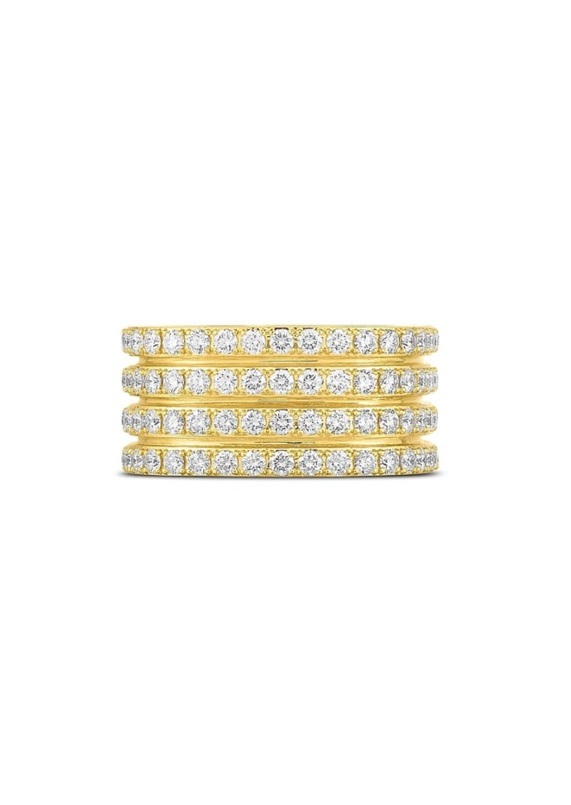 Roberto Coin 18K Yellow Gold Portofino Diamond Multi-Row Ring