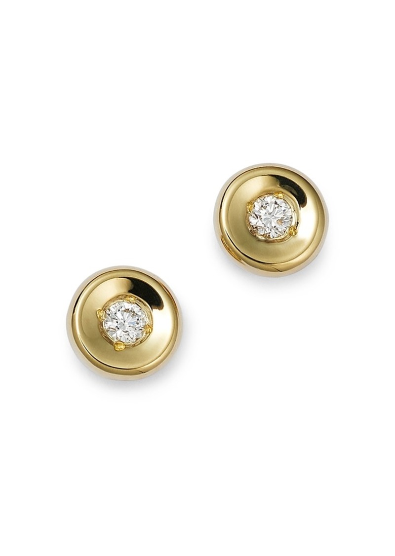 Roberto Coin 18K Yellow Gold Tiny Treasures Diamond Round Cut Stud Earrings