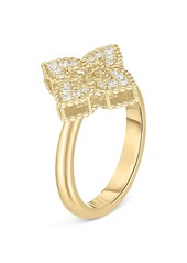 Roberto Coin 18K Yellow Gold Venetian Princess Diamond Flower Ring