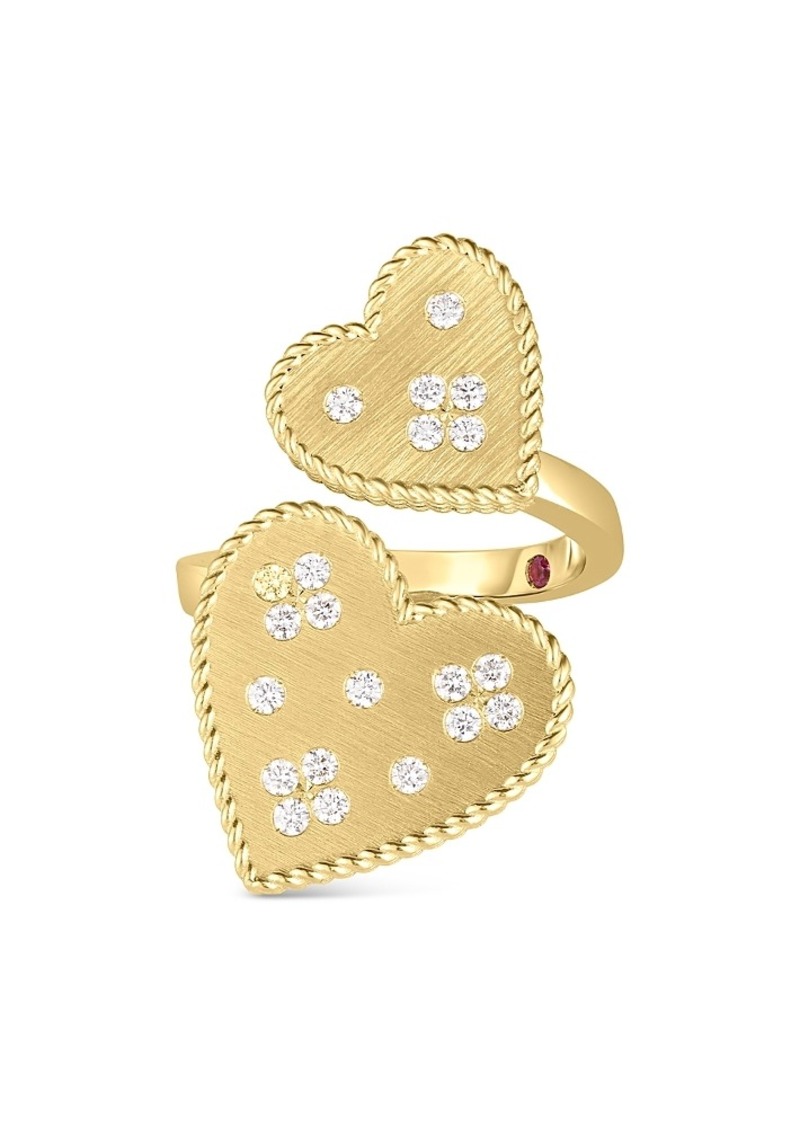 Roberto Coin 18K Yellow Gold Venetian Princess Diamond Heart Bypass Ring
