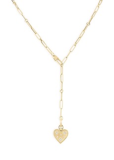 Roberto Coin 18K Yellow Gold Venetian Princess Diamond Heart Lariat Necklace, 19