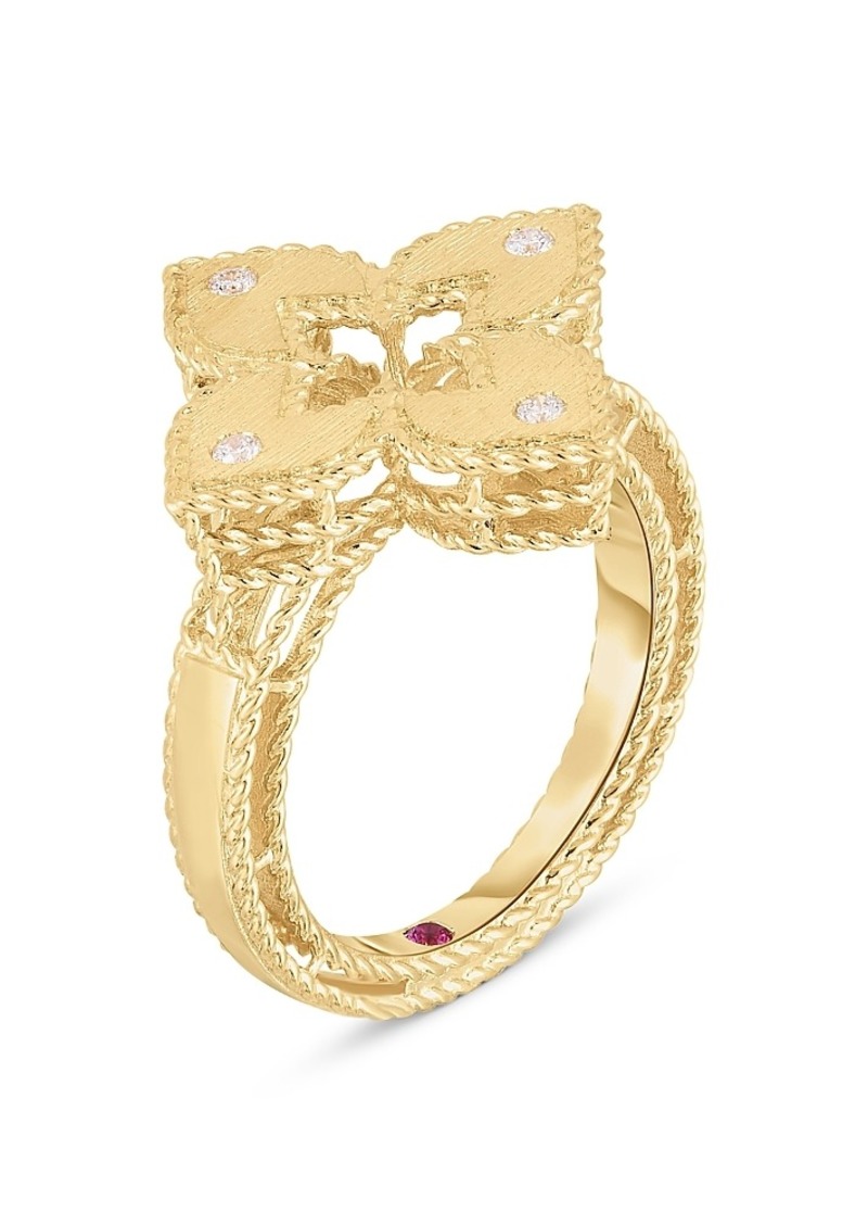 Roberto Coin 18K Yellow Gold Venetian Princess Diamond Quatrefoil Ring