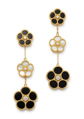 Roberto Coin Daisy Collection 18K Yellow Gold Black Onyx, Mother-Of-Pearl & Diamond Flower Drop Earrings - 100% Exclusive