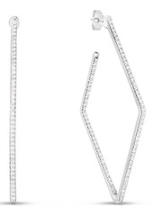 Roberto Coin Diamond Square Hoop Earrings