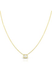 Roberto Coin Emerald Cut Diamond Pendant Necklace in Yellow Gold at Nordstrom