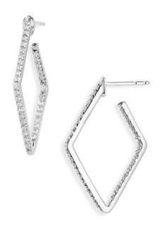 Roberto Coin Inside Out Diamond Square Hoop Earrings