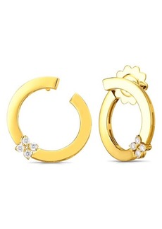 Roberto Coin Love in Verona Diamond Hoop Earrings in Yellow Gold at Nordstrom