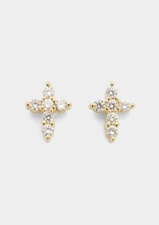 Roberto Coin Mini Diamond Cross Stud Earrings